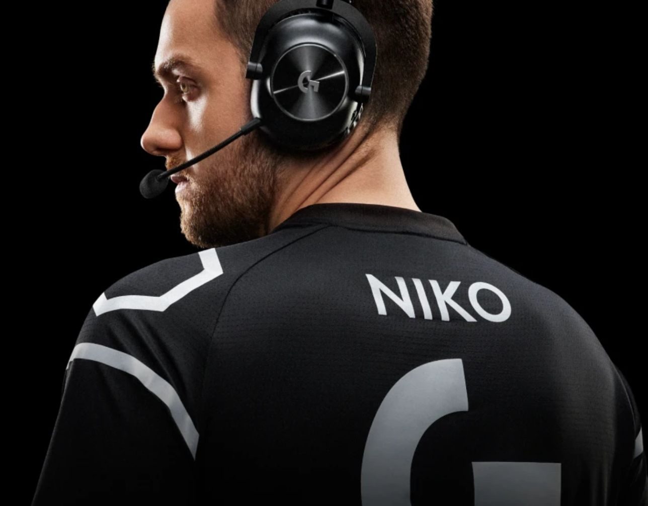 Esports pro player in a custom team jersey
